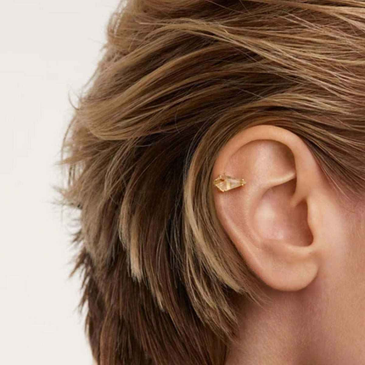 PDPAOLA Piercing - Gemstones - en argent doré PDPAOLA Piercing - Akiro Quartz Rutilé - en argent plaqué or - PG01-679-U