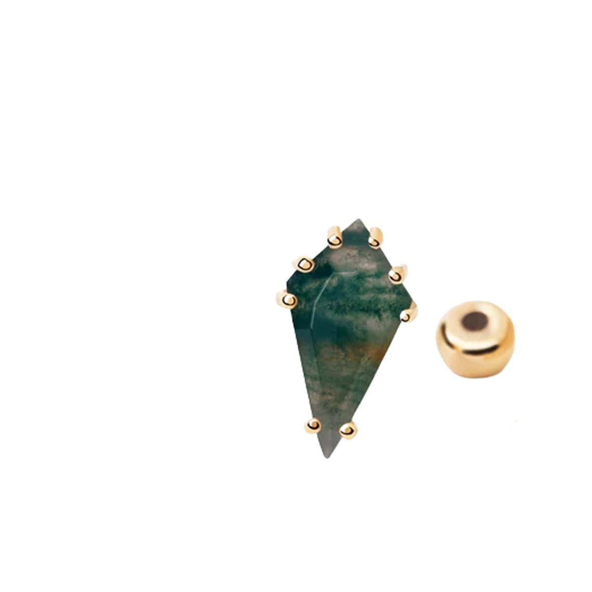 PDPAOLA Piercing - Gemstones - en argent doré PDPAOLA Piercing - Akiro Agate Mousse - en argent plaqué or - PG01-681-U