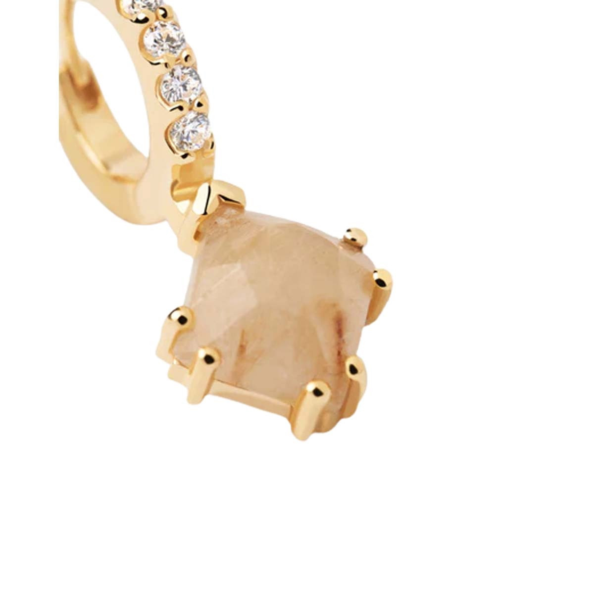 PDPAOLA Piercing - Fuji Quartz Rutilé - en argent plaqué or - PG01-684-U