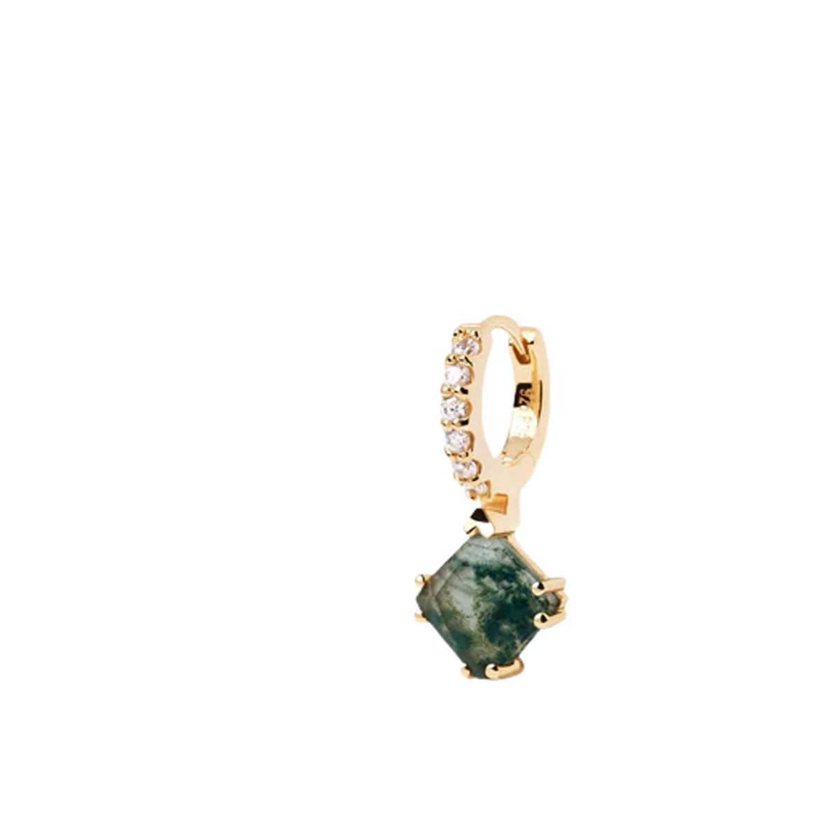 PDPAOLA Piercing - Fuji Agate Mousse - en argent plaqué or - PG01-686-U