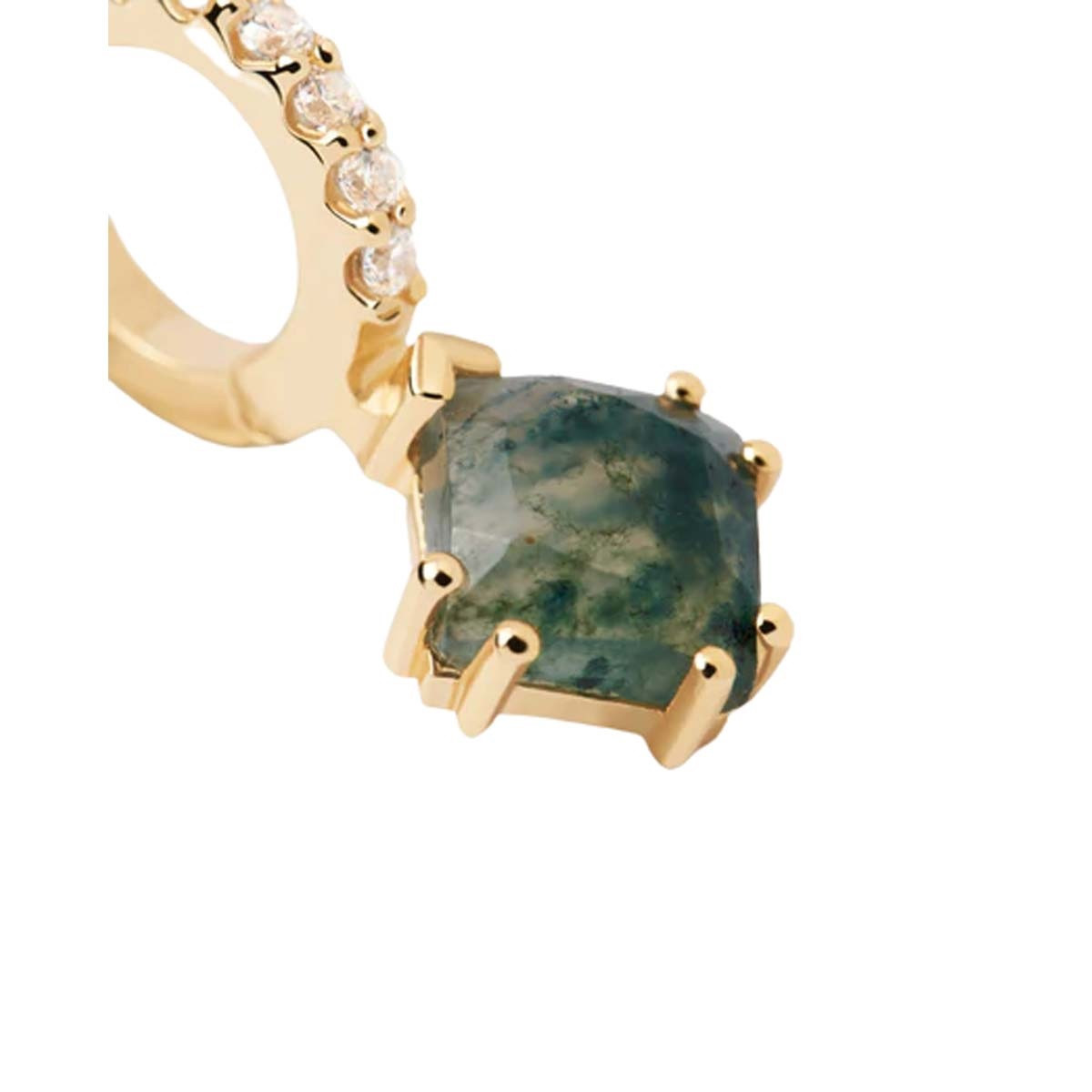 PDPAOLA Piercing - Fuji Agate Mousse - en argent plaqué or - PG01-686-U