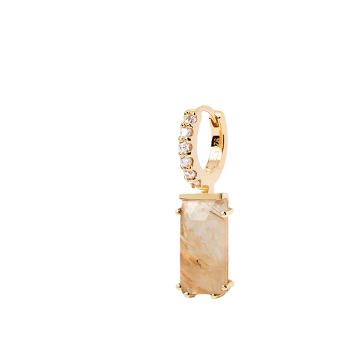 PDPAOLA Piercing - Kaori Quartz Rutilé - en argent plaqué or - PG01-689-U