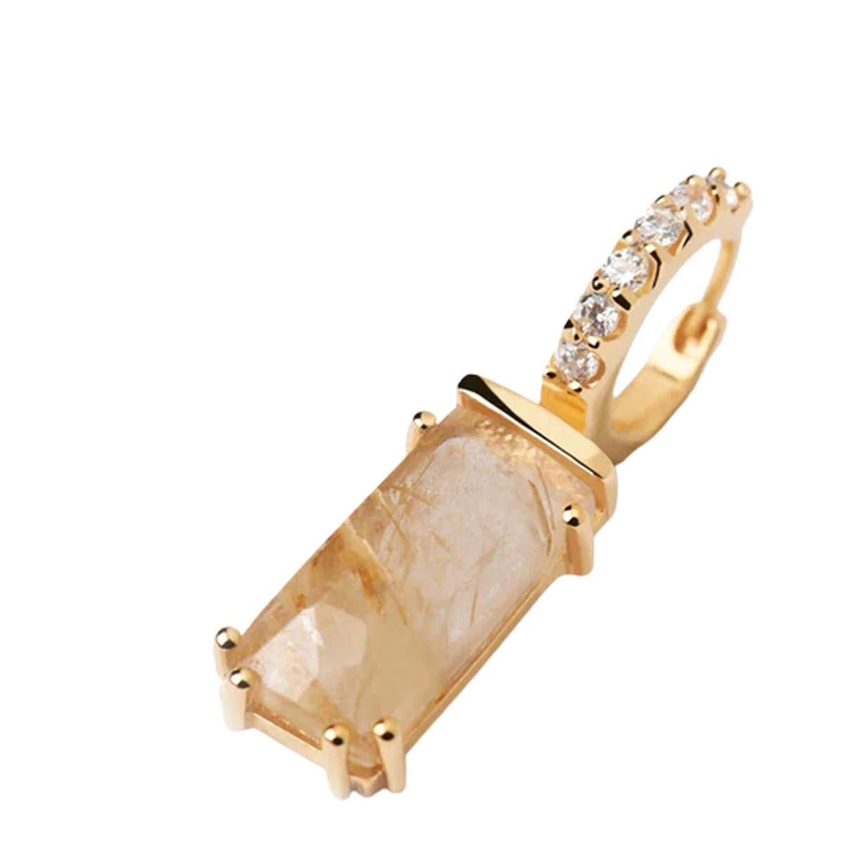 PDPAOLA Piercing - Kaori Quartz Rutilé - en argent plaqué or - PG01-689-U
