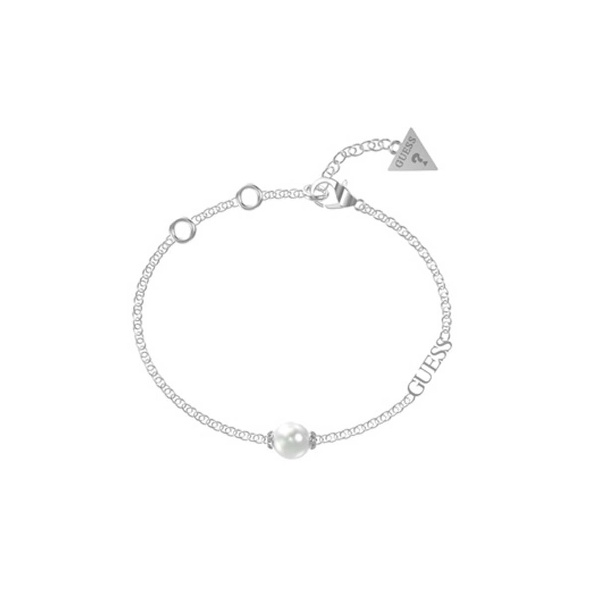 Bracelet Guess "Underwater Love" Acier rhodié et perle Bracelet Guess "Underwater Love" Acier rhodié et perle - JUBB02269JWRHS