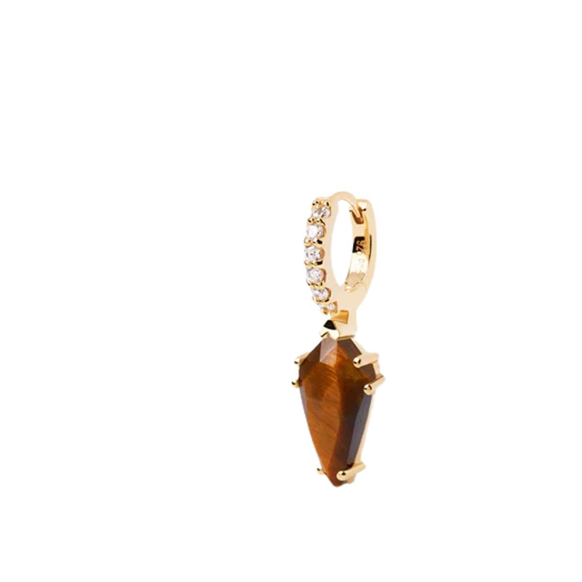 PDPAOLA Piercing - Gemstones - en argent doré PDPAOLA Piercing - Kaori œil-de-tigre - en argent plaqué or - PG01-692-U