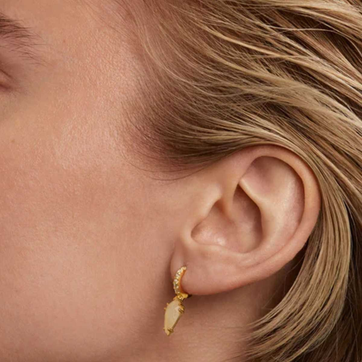 PDPAOLA Piercing - Naoki Quartz Rutilé - en argent plaqué or - PG01-694-U