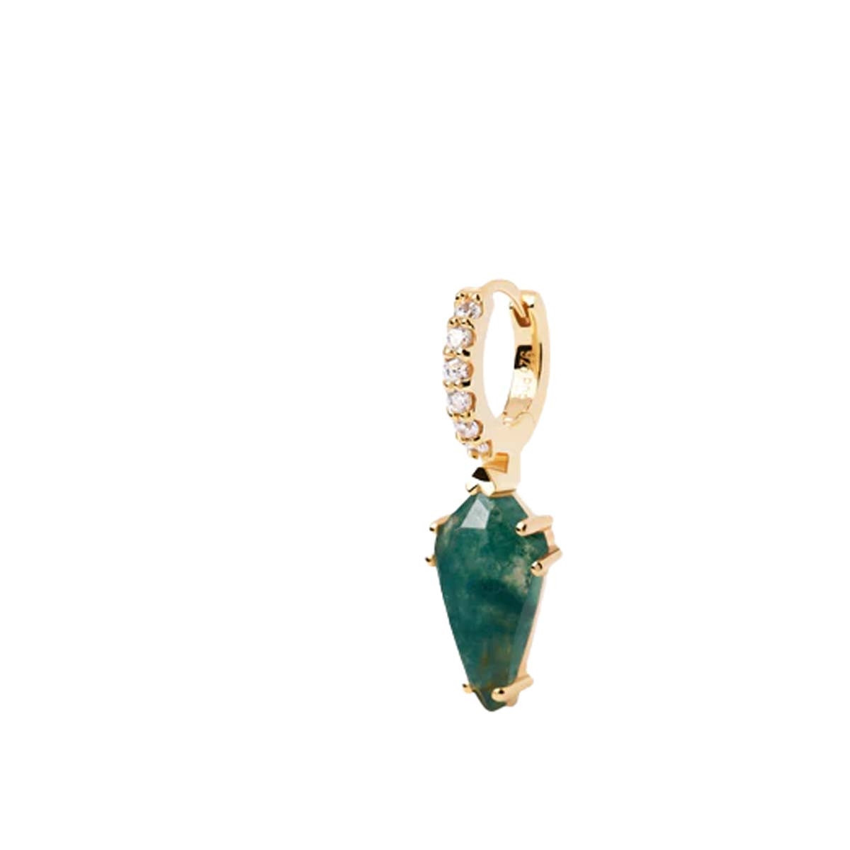 PDPAOLA Piercing - Gemstones - en argent doré PDPAOLA Piercing - Naoki Agate Mousse - en argent plaqué or - PG01-696-U