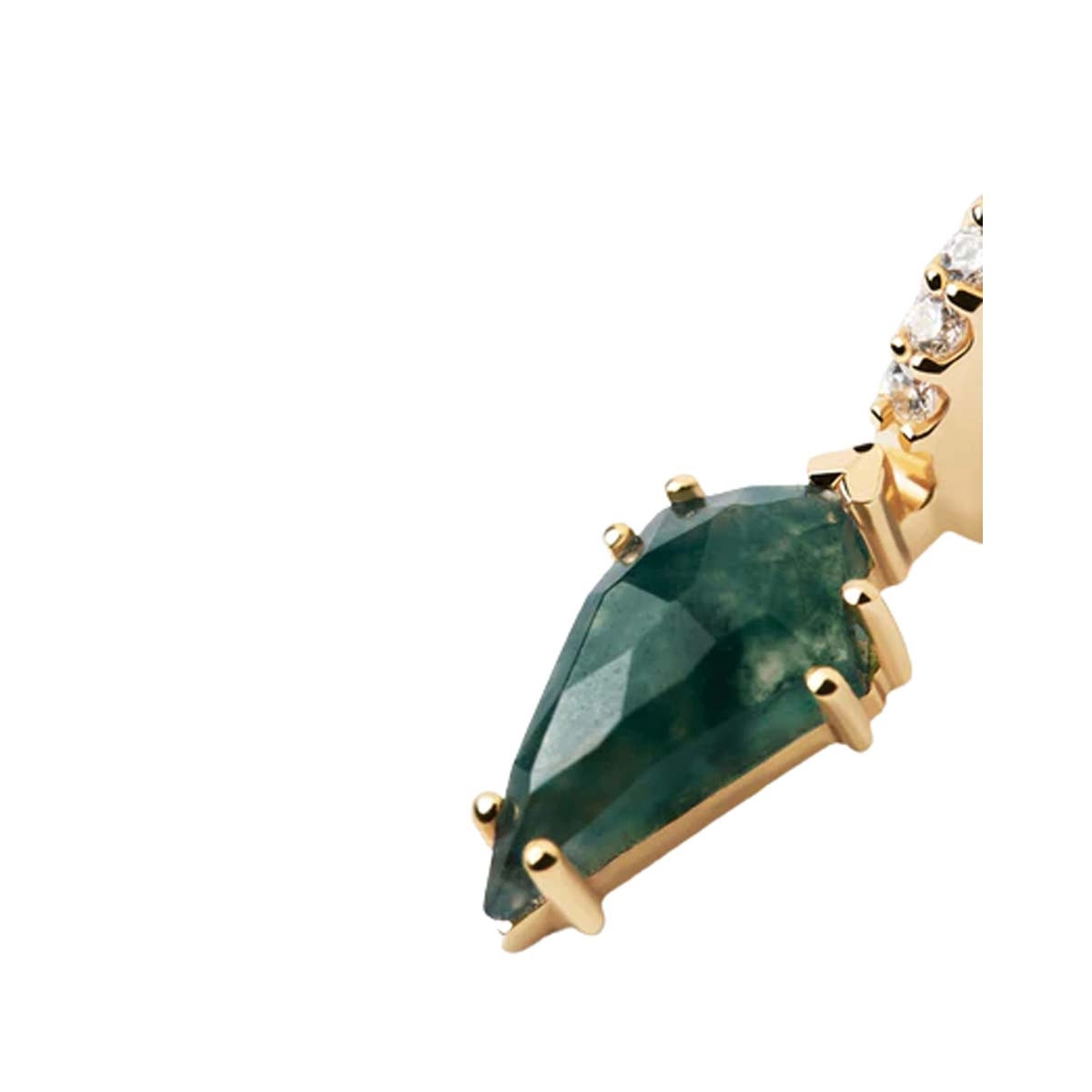 PDPAOLA Piercing - Gemstones - en argent doré PDPAOLA Piercing - Naoki Agate Mousse - en argent plaqué or - PG01-696-U