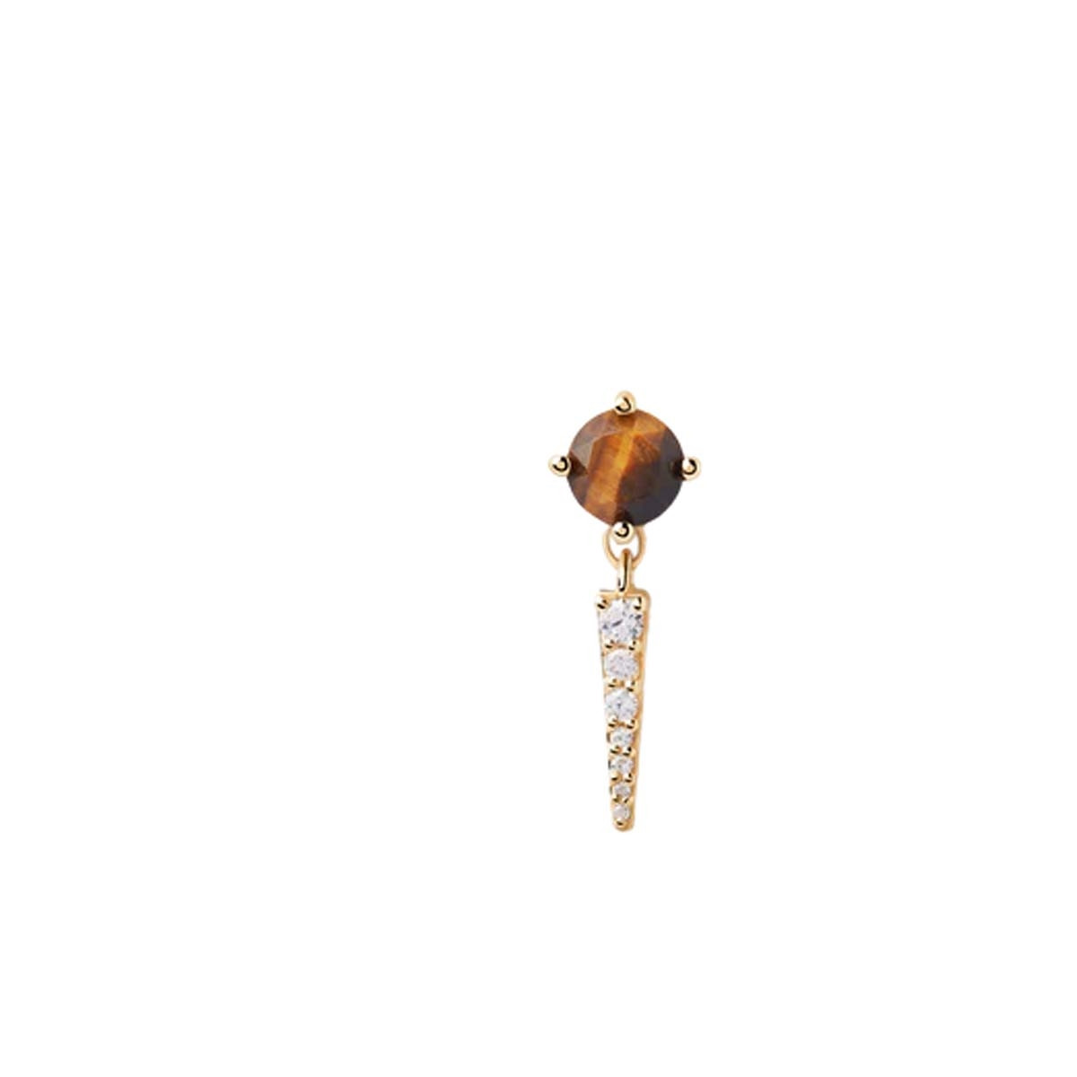 PDPAOLA Piercing - Gemstones - en argent doré PDPAOLA Piercing - Yoki œil-de-tigre - en argent plaqué or - PG01-717-U
