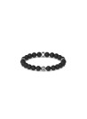 Bracelet Guess "4G Icon" Acier rhodié et boules noires