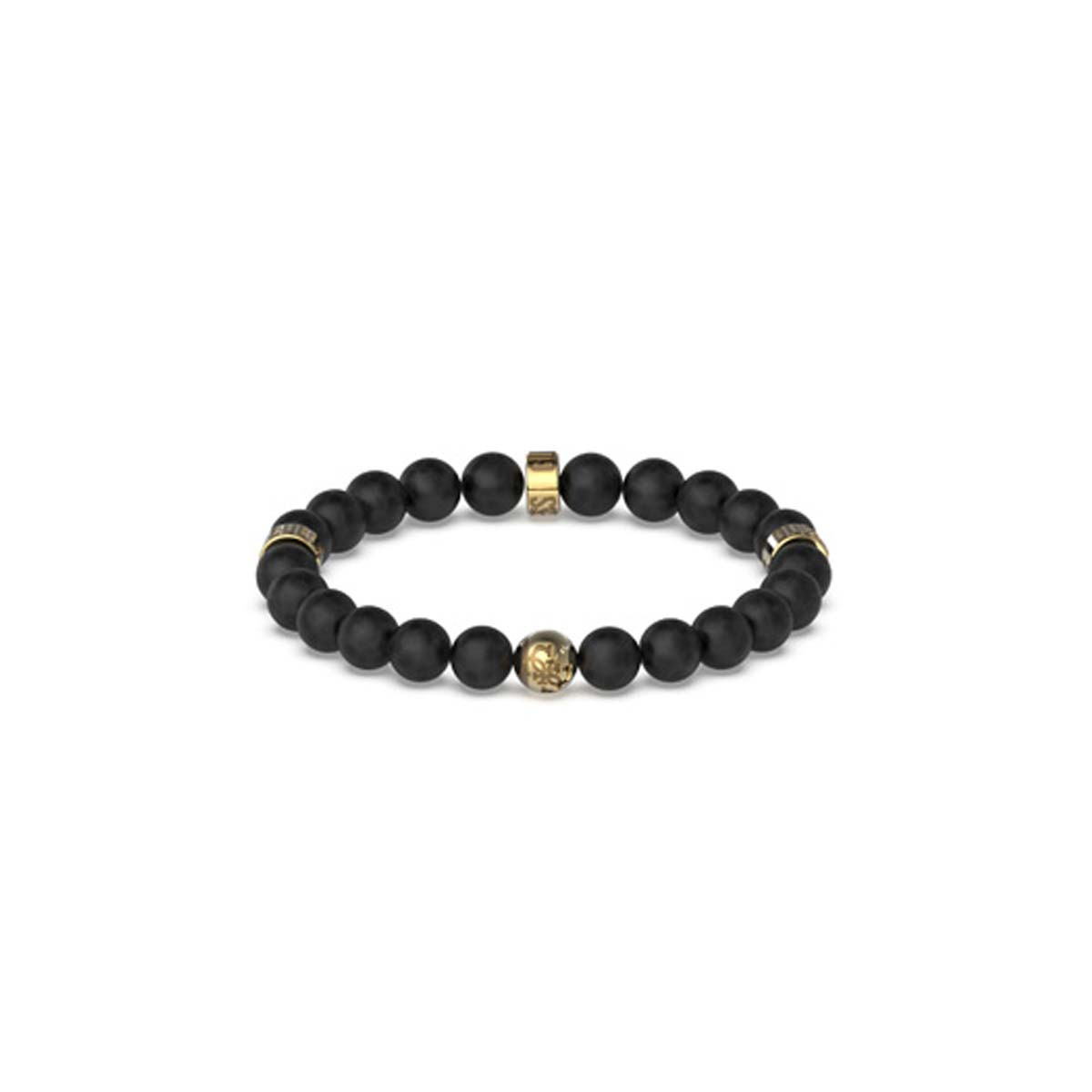 Bracelet Guess "4G Icon" Acier doré et boules noires Bracelet Guess "4G Icon" Acier doré et boules noires - JUMB02117JWYGBK