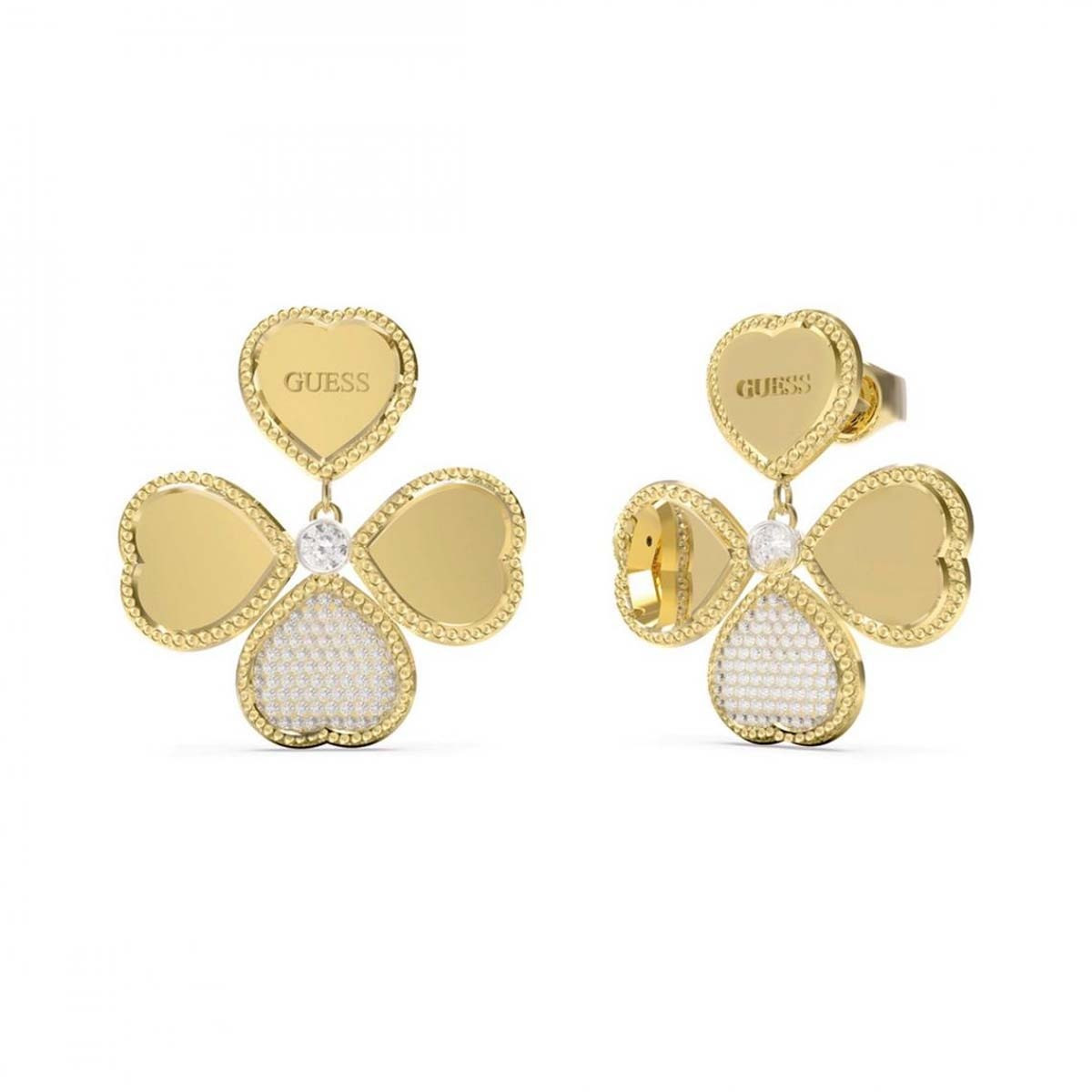Boucles d'oreilles Guess "Fine Heart" Acier doré - JUBE01423JWYG