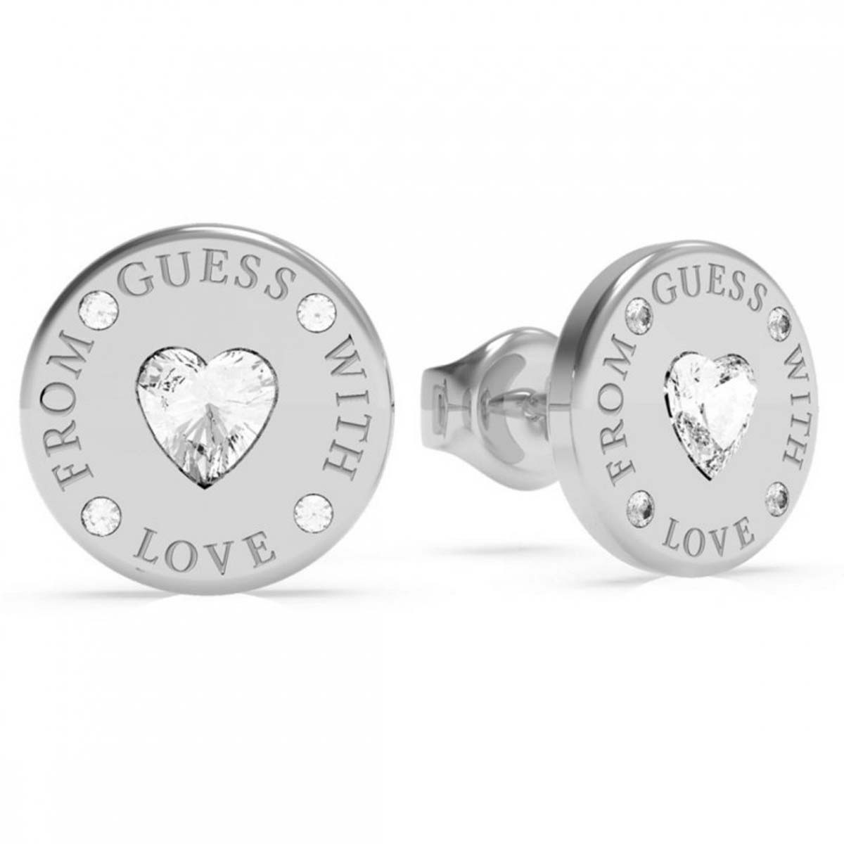 Boucles d'oreilles Guess "From Guess With Love" Acier rhodié Boucles d'oreilles Guess "From Guess With Love" Acier rhodié - UBE70036