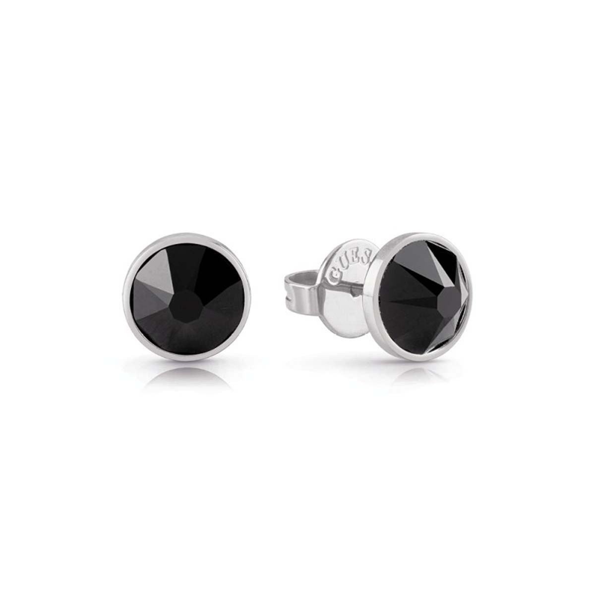 Boucles d'oreilles Guess "Frontiers" Acier rhodié et cristaux noirs Boucles d'oreilles Guess "Frontiers" Acier rhodié et cristaux noirs - JUME01343JWSTBK