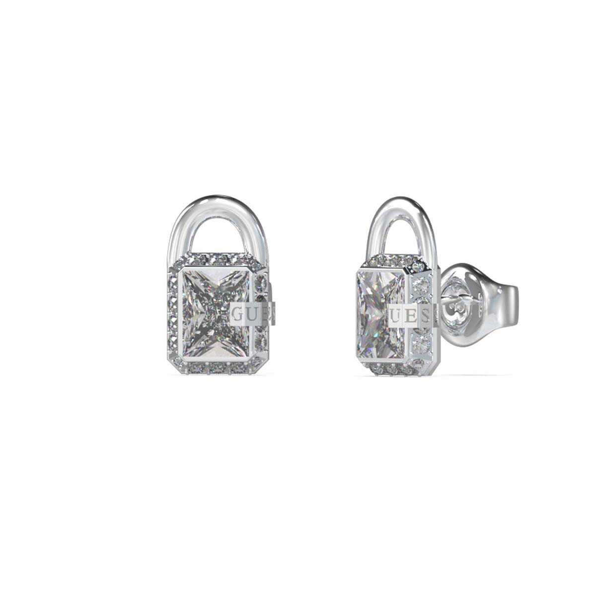 Boucles d'oreilles Guess "Shiny Padlock" Acier rhodié Boucles d'oreilles Guess "Shiny Padlock" Acier rhodié - JUBE02194JWRH