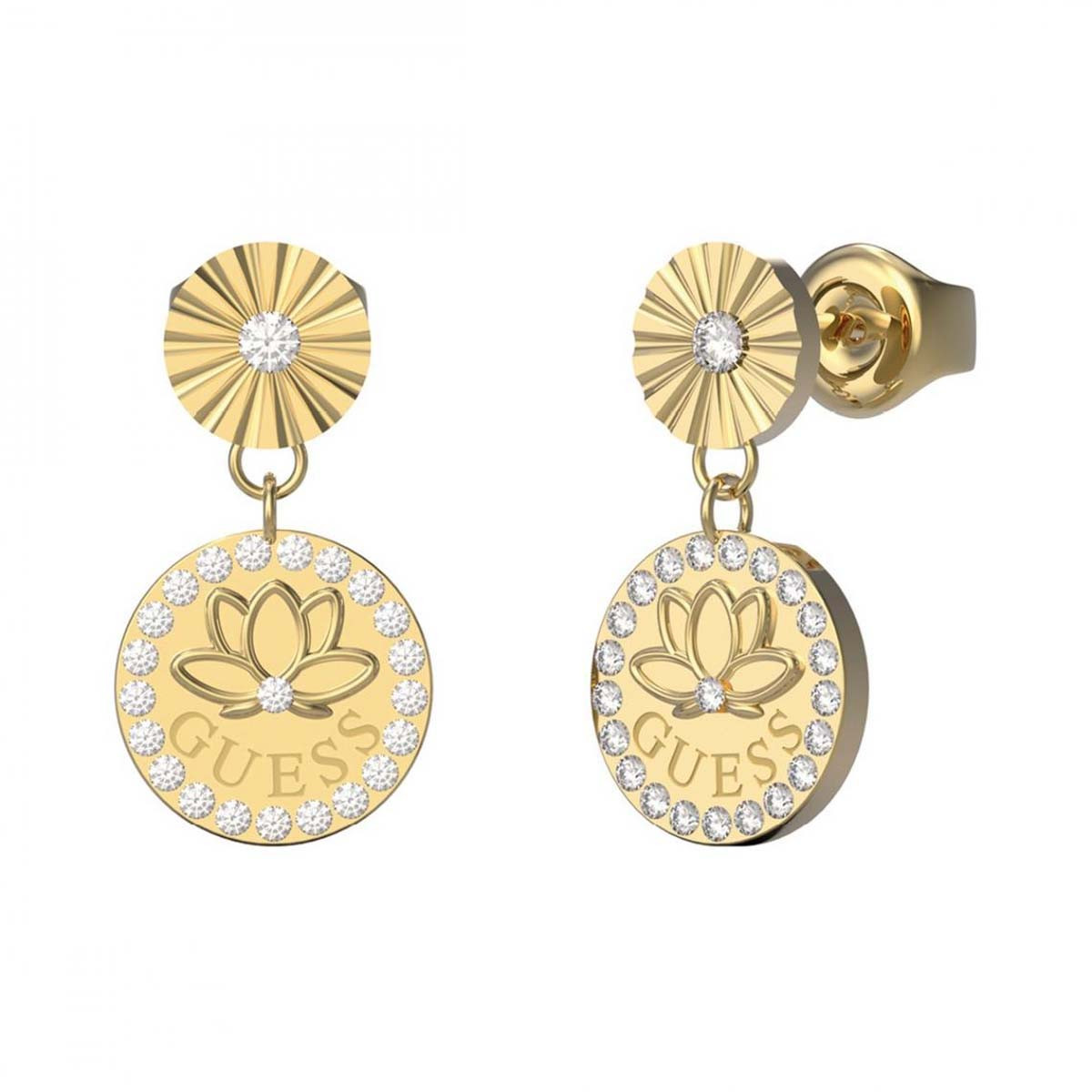Boucles d'oreilles Guess "Lotus" Acier doré - JUBE01344JWYG