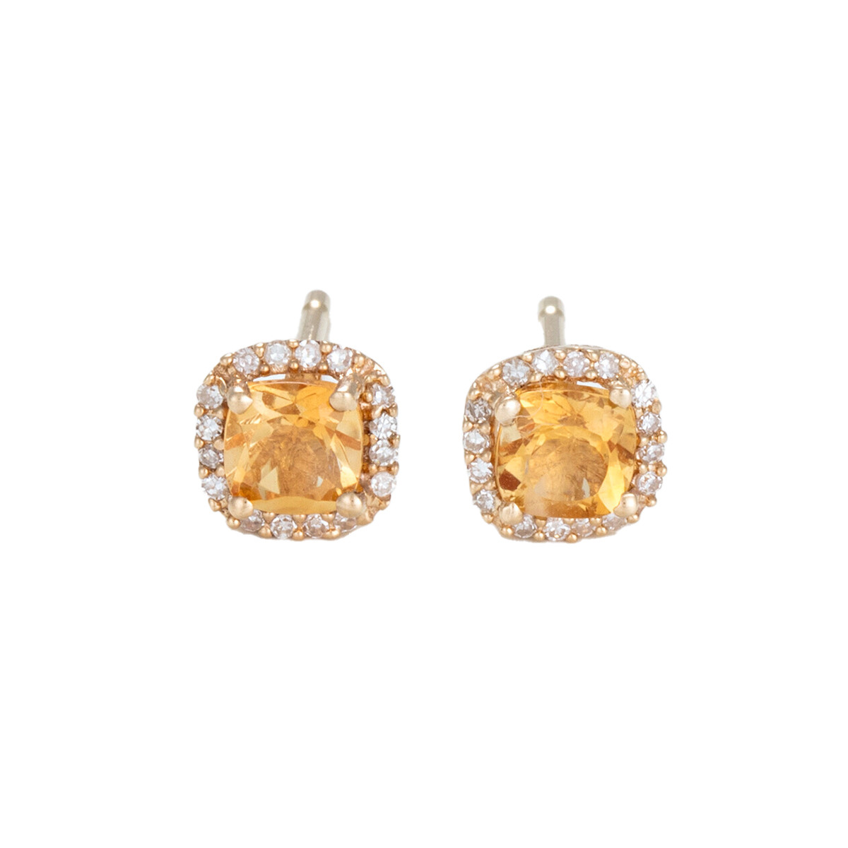 Boucles d'oreilles Or Jaune Diamant et Citrine Boucles d'oreilles "Frissonnante" Or jaune et Citrine