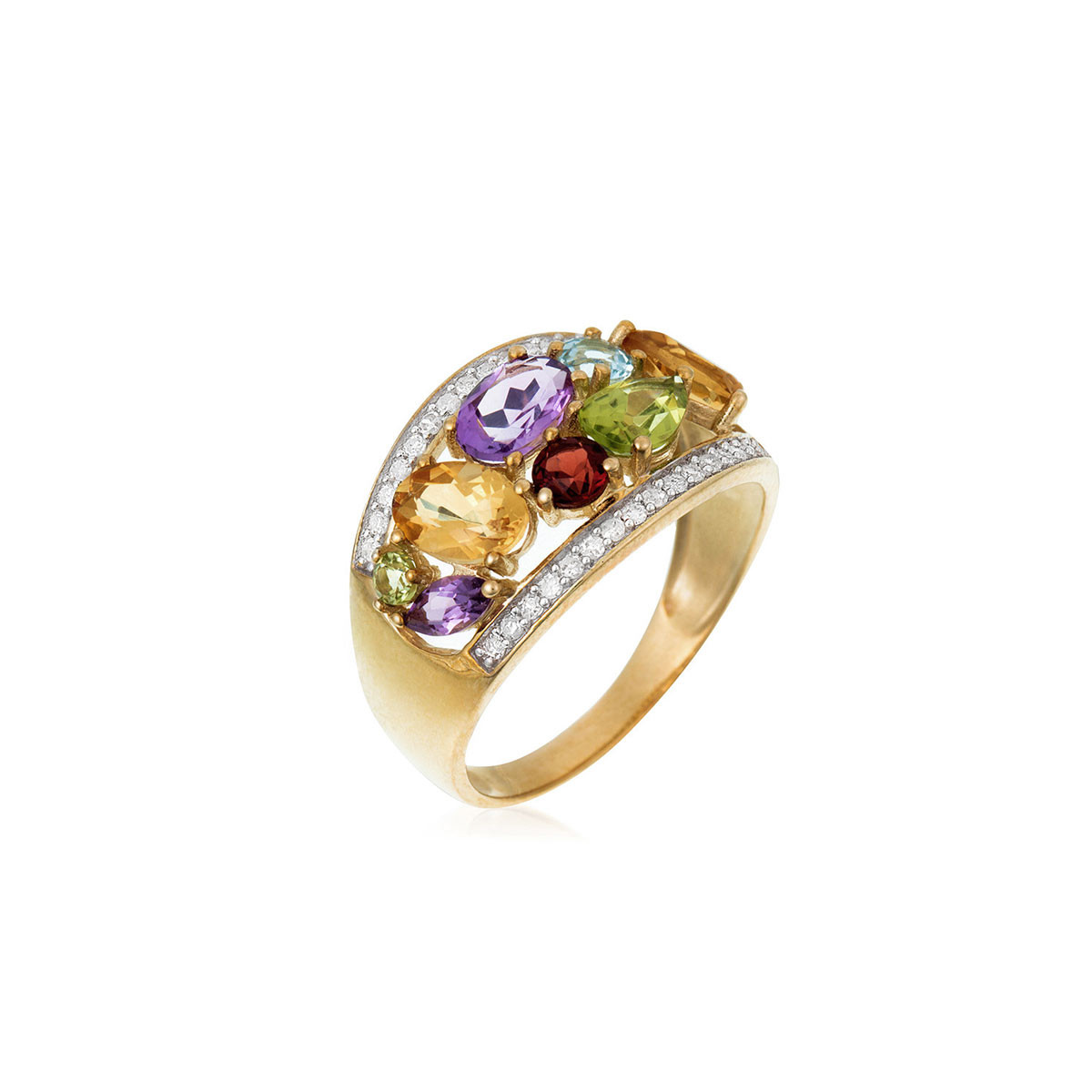 Bague "Mae" Or jaune et Diamants Bague "Rosalie" Or jaune et Multipierres