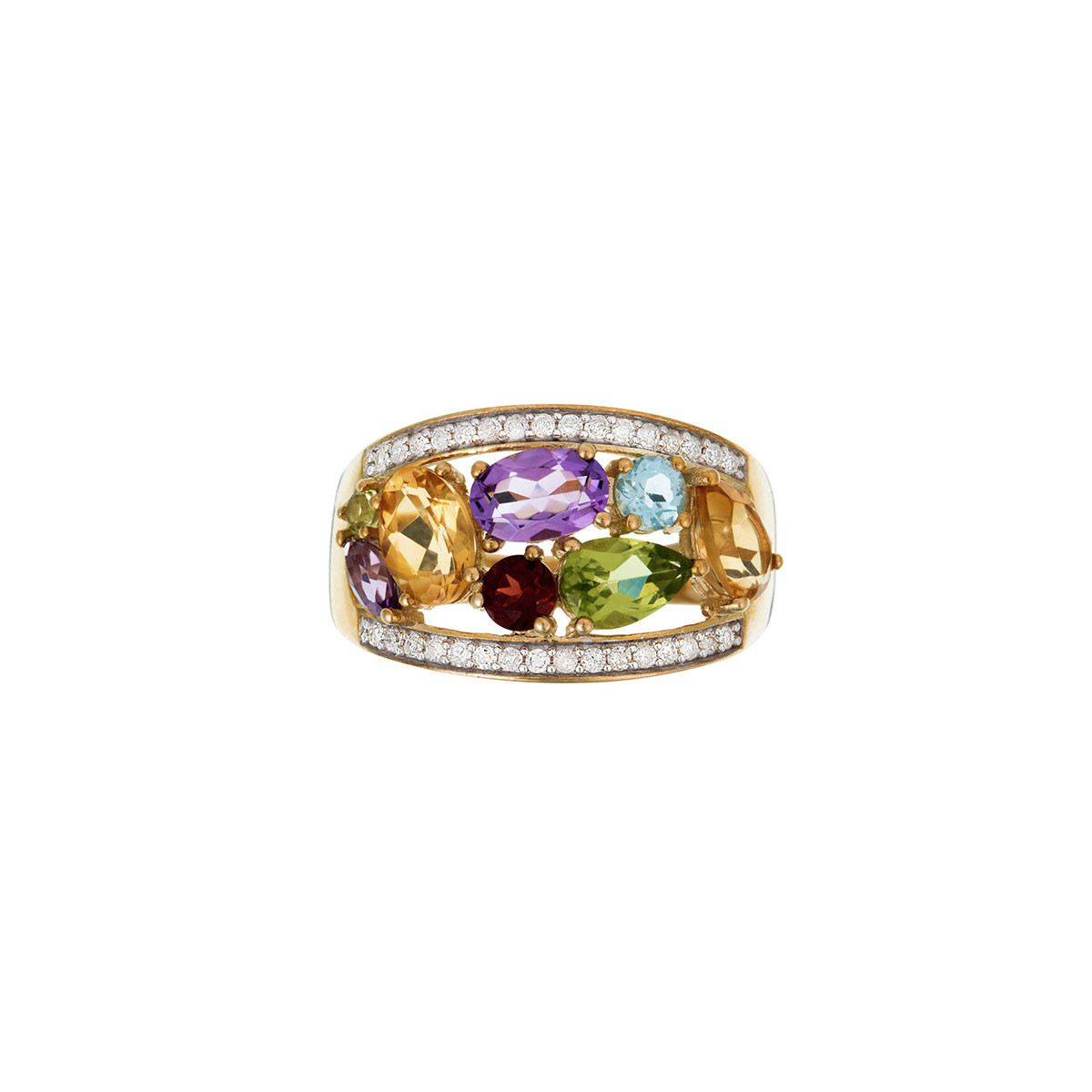 Bague "Mae" Or jaune et Diamants Bague "Rosalie" Or jaune et Multipierres