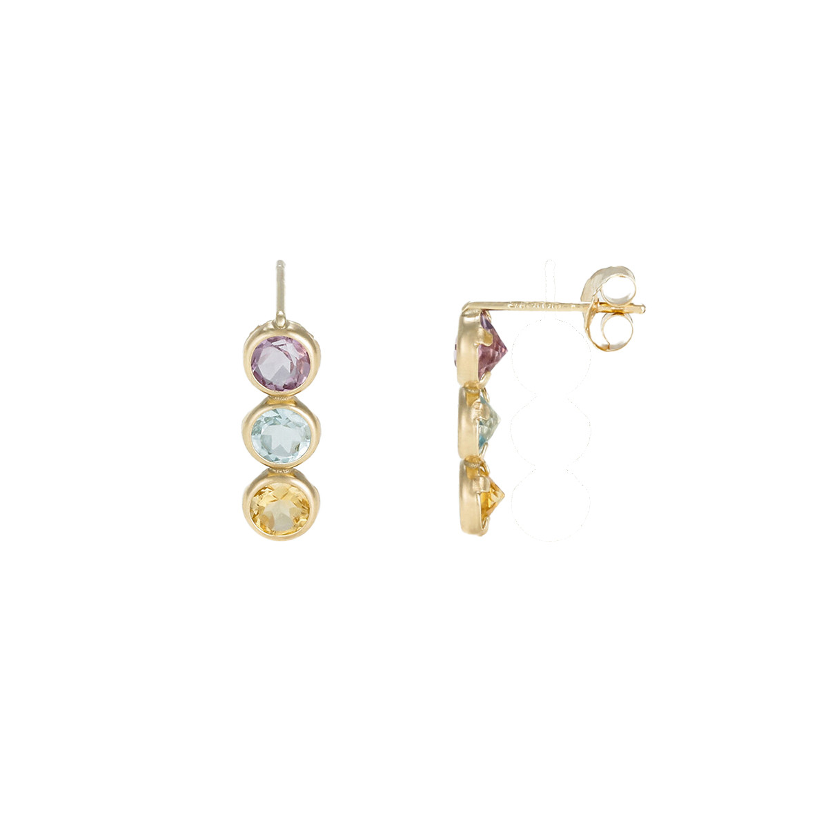 Boucles d'oreilles Or jauneet pierres Boucles d'oreilles Or jaune et pierres précieuses