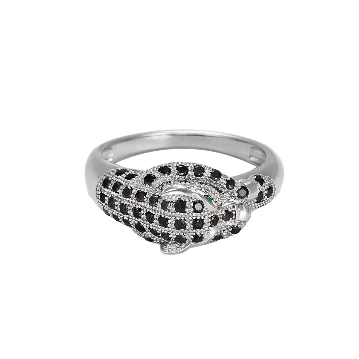 Bague "Panthère Noire" Or et Diamants Bague "Panthère Enchantée", Or blanc, Emeraudes et Diamants