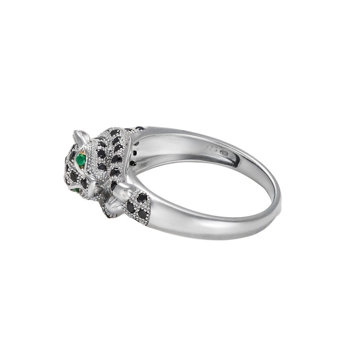 Bague "Panthère Noire" Or et Diamants Bague "Panthère Enchantée", Or blanc, Emeraudes et Diamants