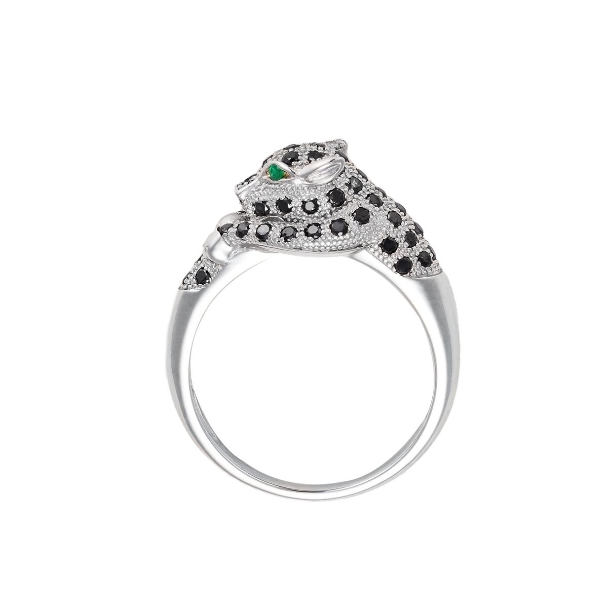 Bague "Panthère Noire" Or et Diamants Bague "Panthère Enchantée", Or blanc, Emeraudes et Diamants