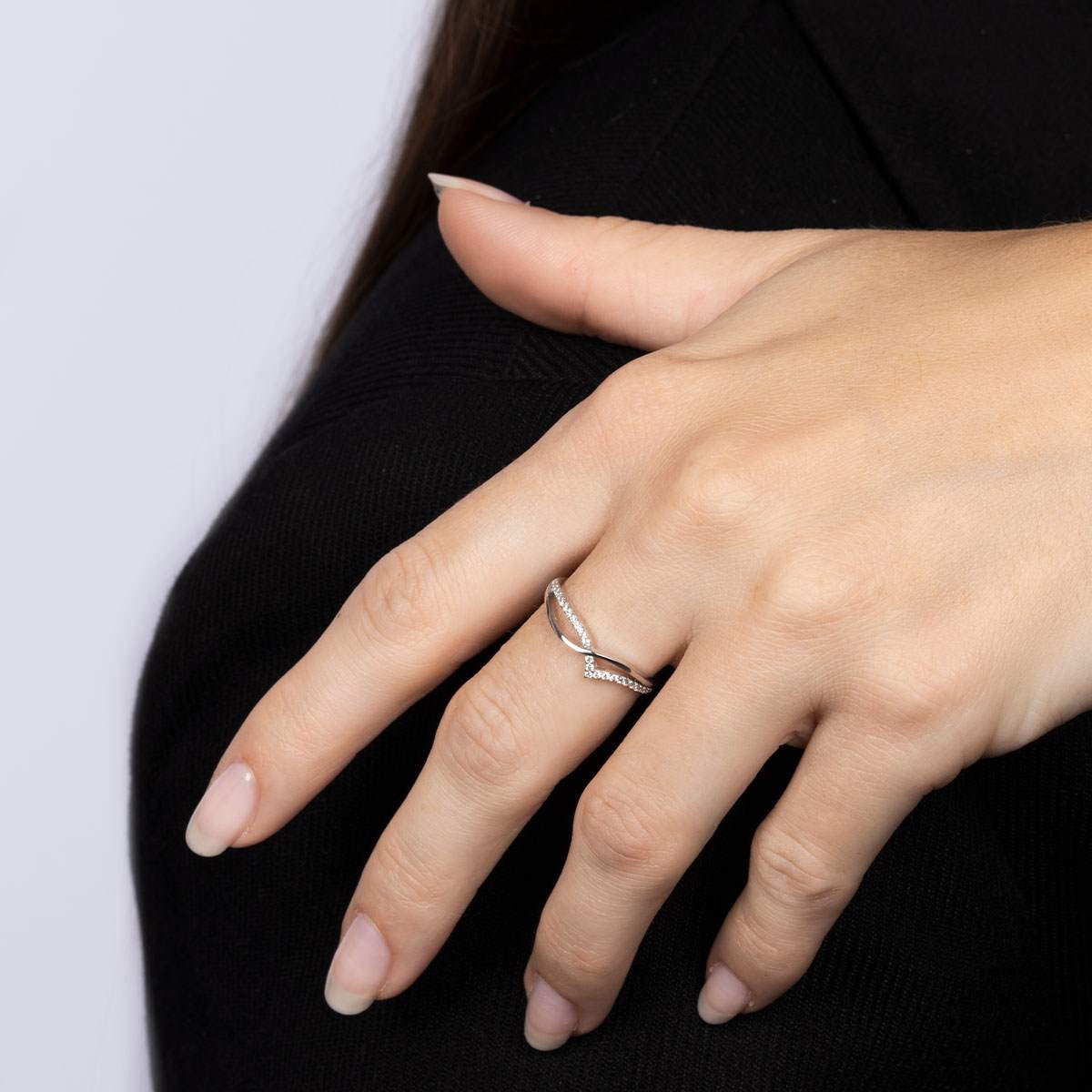 Bague "Envol" Or Blanc 375/1000 Bague "Féérie" Or blanc