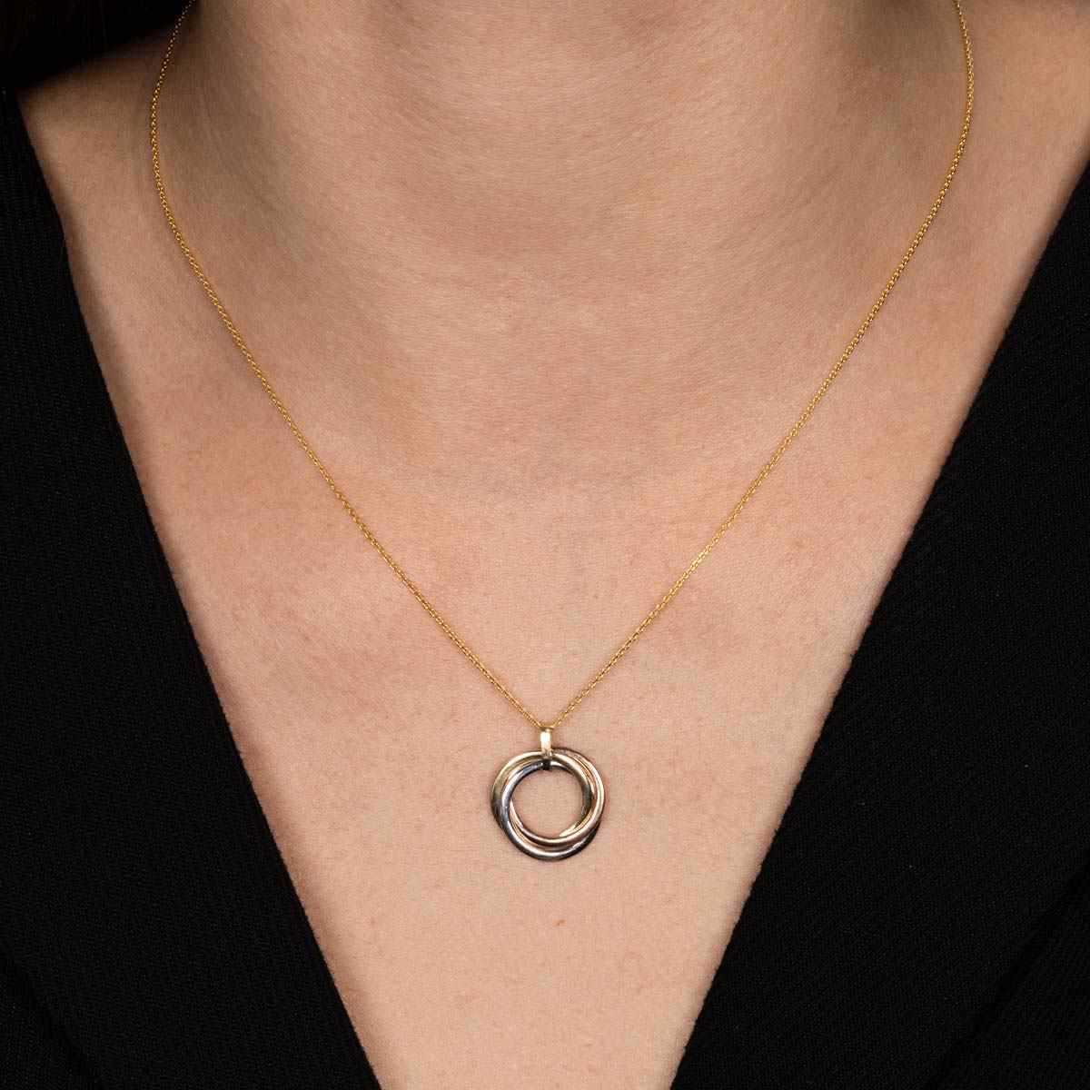 Pendentif "Trio de cercle" Or Tricolore 375/1000 Pendentif "Brindille" Or tricolore