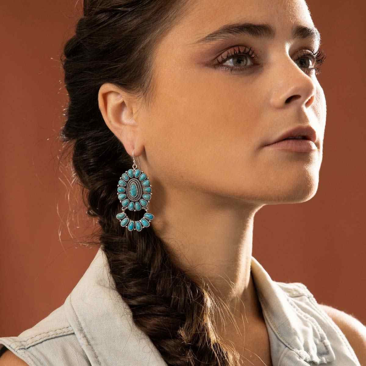 Boucles d'oreilles argent massif et pierre naturelle Boucles d'oreilles "Viñedo" Turquoise 11,69/40 et Argent Massif 925/1000