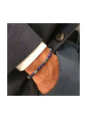 Bracelet Homme "LOHAN" avec perles d'Améthyste et Argent 925