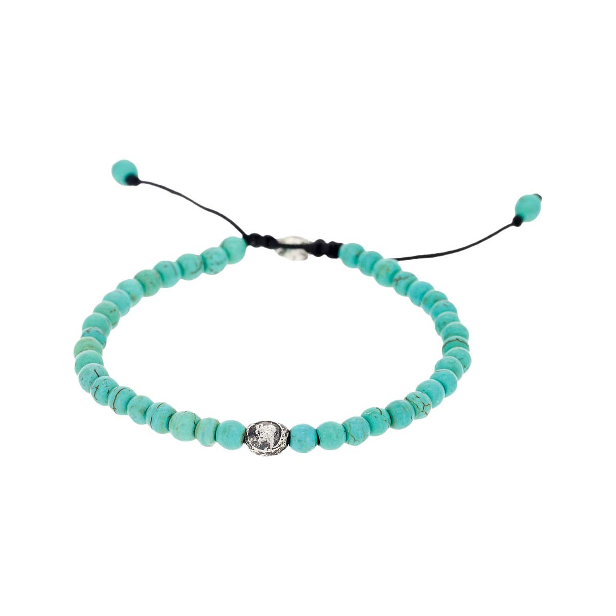 Bracelet Homme "ELIS" avec perles Turquoise et Argent 925