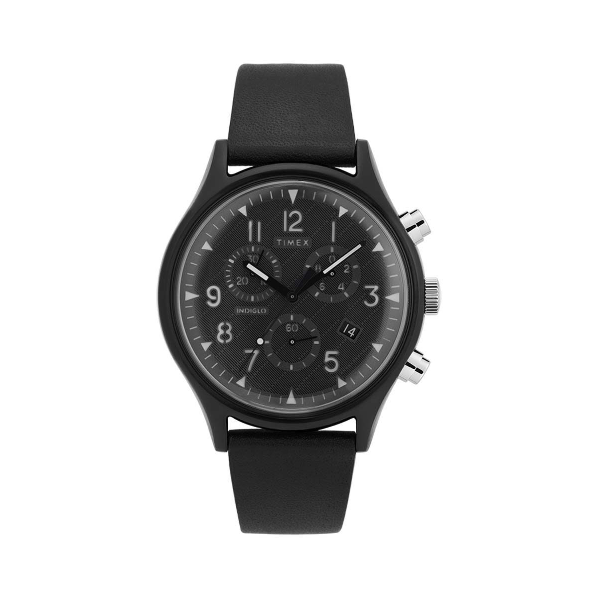 Montre Homme Timex "MK1 Steel Supernova Chronographe" Boîtier 42mm Cadran INDIGLO® Noir  - TW2T29500