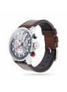 Montre Homme Foxter Avalone bracelet cuir marron, boitier acier et fond bleu - FR6040C4BC2