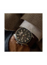 Montre Homme Foxter Avalone bracelet cuir marron, boitier acier et fond bleu - FR6040C4BC2