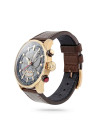 Montre Homme Foxter Avalone bracelet cuir marron, Boîtier Acier PVD Rose et fond bleu - FR6043C4BC2