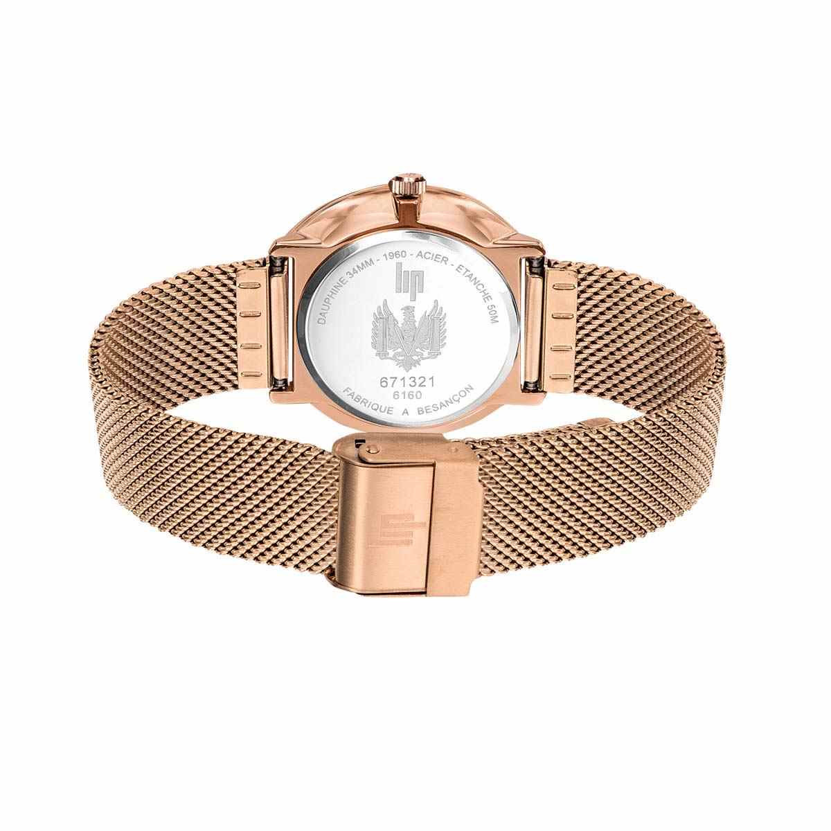 Montre Unisexe Lip DAUPHINE en métal rose Montre mixte Lip DAUPHINE en métal rose