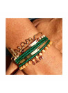 "LA TETE DANS LES ETOILES" Jonc argenté bracelet à message