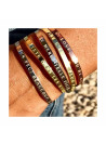 "SUPER MAMIE" bracelet jonc doré à message