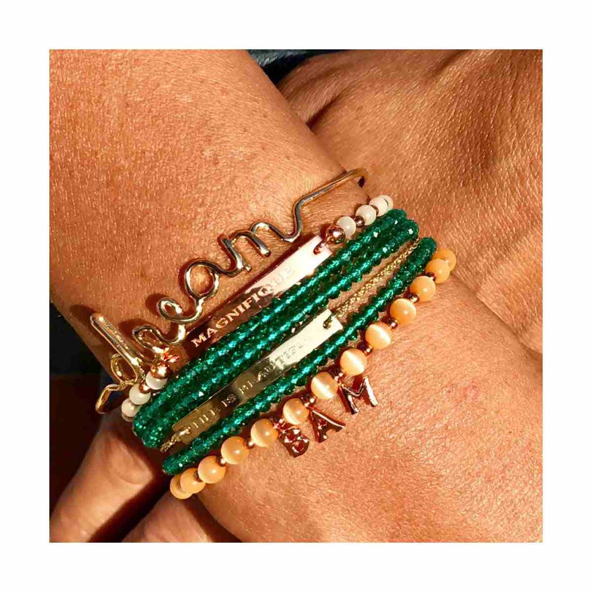 Bracelet à message "Tata" Laiton argenté