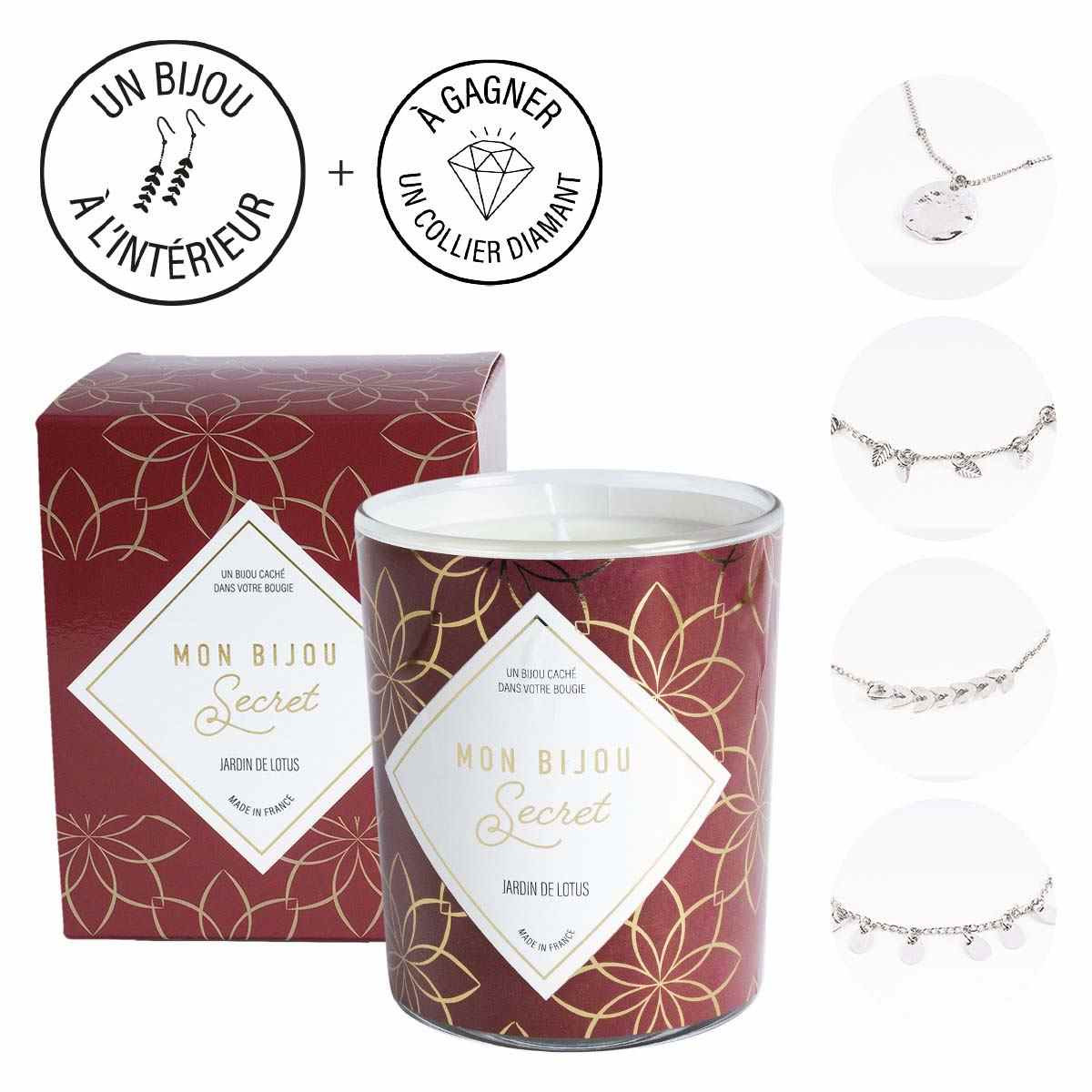 Bougie Bijou Bracelet argenté - Parfum Jardin de lotus - 40h