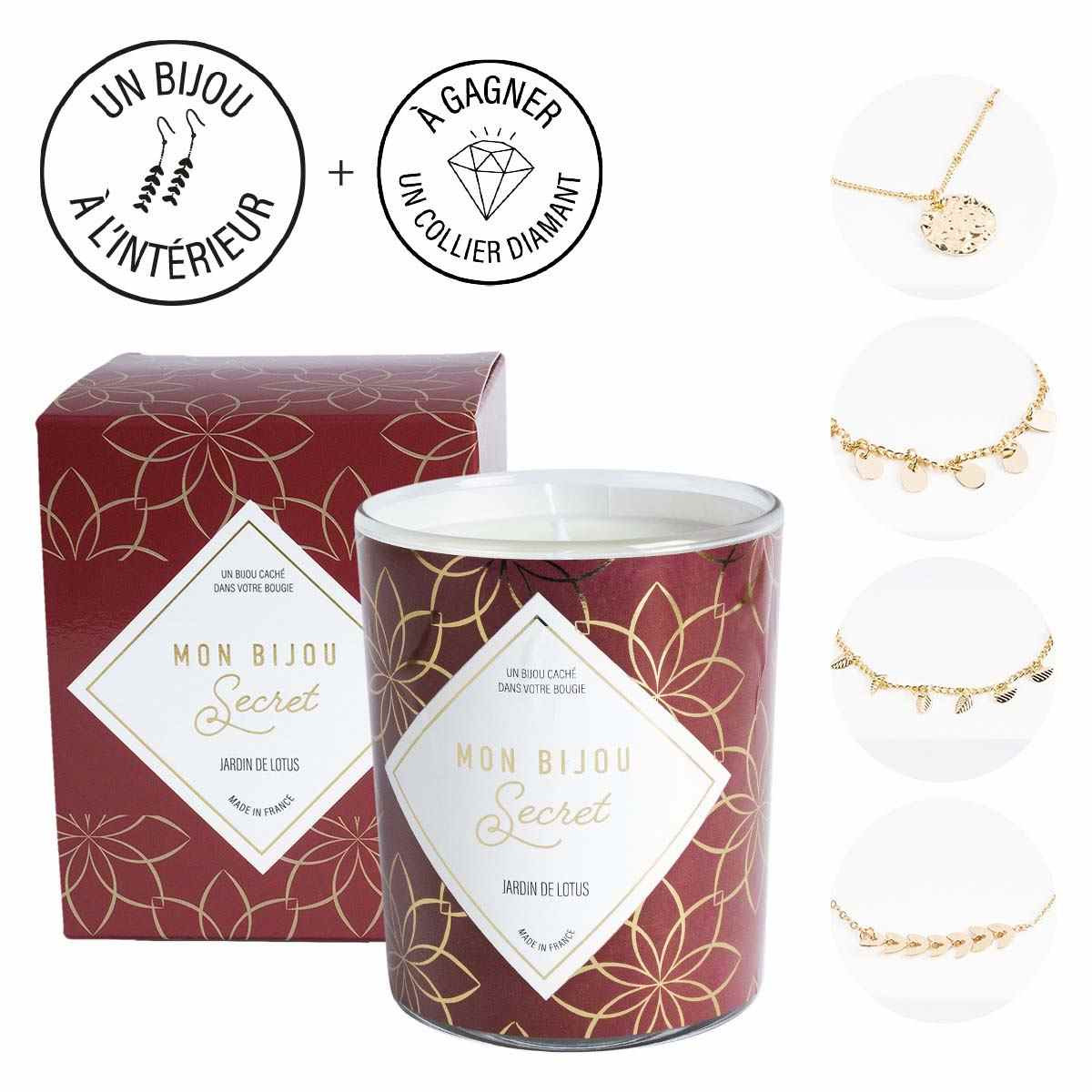 Bougie Bijou Bracelet doré - Parfum Jardin de lotus - 40h