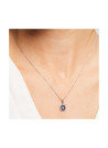 Pendentif "Volga Saphir" Or Blanc et Diamants