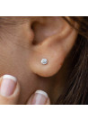 Parure "ROND D'AMOUR" Boucles d'oreilles + Collier Or Blanc et Diamants 0,07 carat