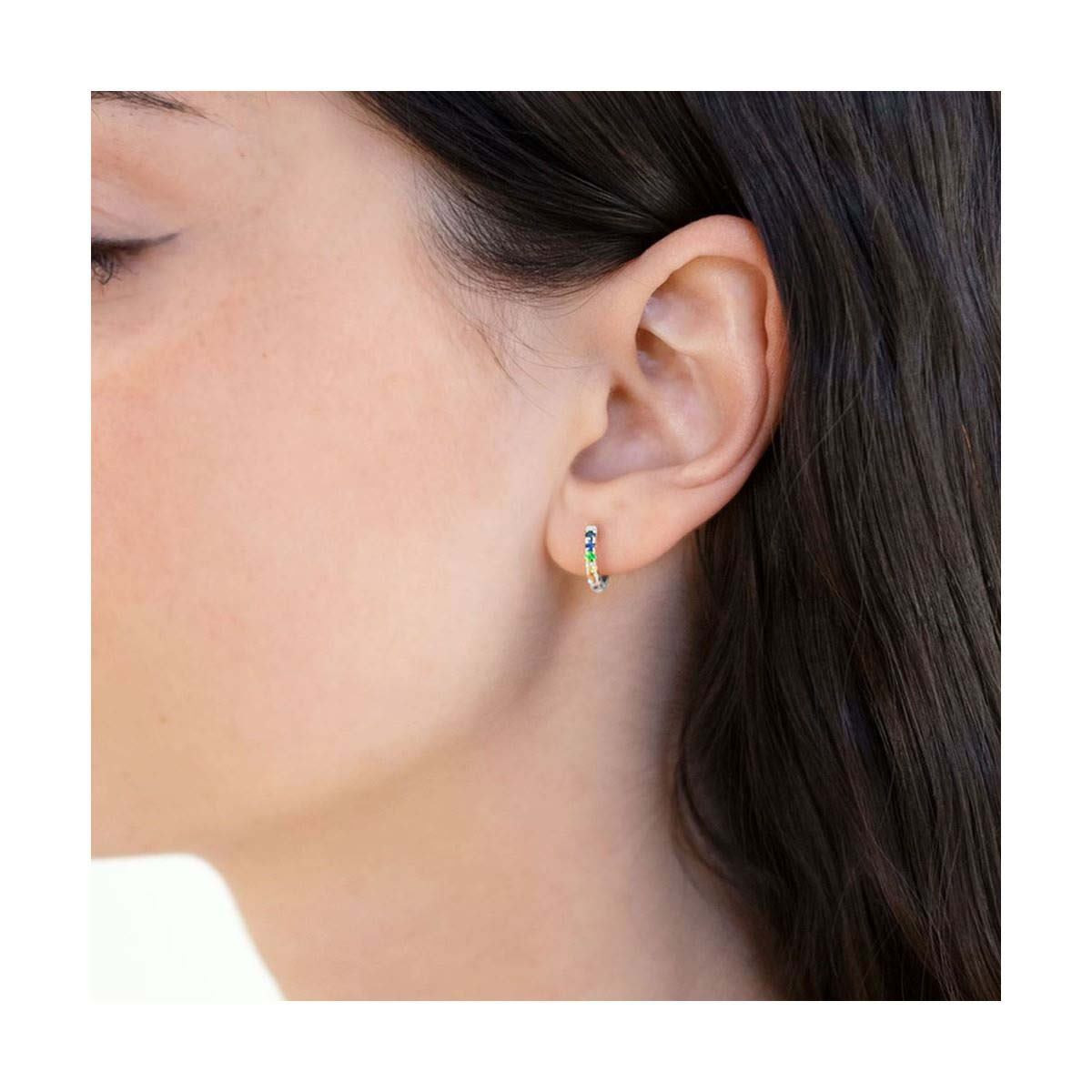 Boucles d'oreilles Colorful Love Or Jaune et Pierres précieuses Boucles d'oreilles "Mon Apaisante" Or jaune et Saphir