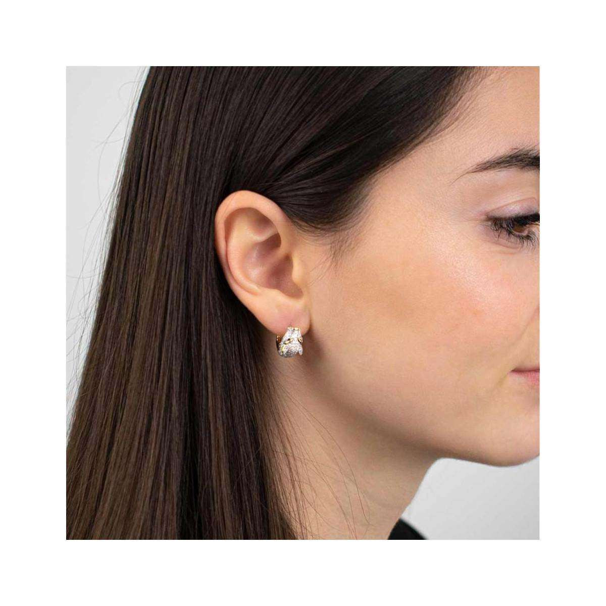 Boucles d'oreilles Or Jaune "Ma Panthère" Diamants 1,03 carat et Saphir Bleu 0,07 carat Boucles d'oreilles Or Jaune "Ma Panthère" Diamants 1,03 carat et Saphir Bleu 0,07 carat