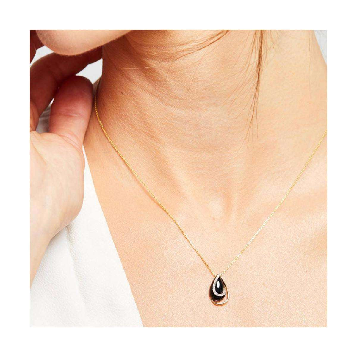 Pendentif "Galapagos Agate" Or Jaune et Diamants Pendentif "Mahault" Or jaune et Agate