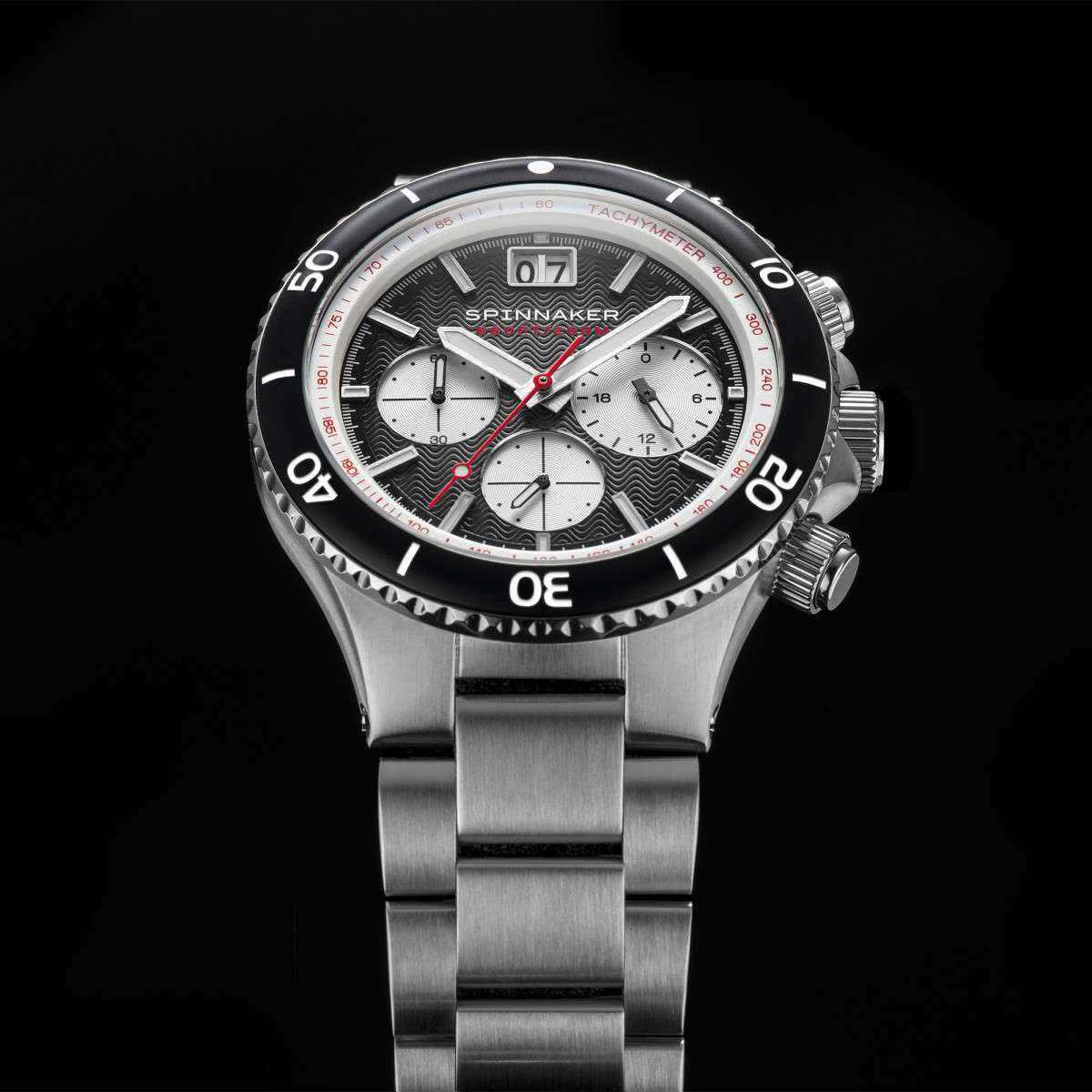 Montre Spinnaker HYDROFOIL CHRONO méca-quartz - cadran noir Montre Spinnaker HYDROFOIL CHRONO méca-quartz - cadran noir