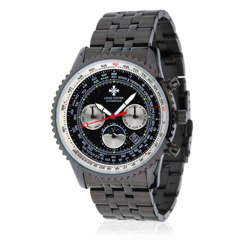 LOUIS COTTIER Montre Louis Cottier AIRFLY Automatique 44 mm Noir boitier noir - Bracelet HB3231C1BM2