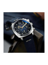 Montre Homme Spinnaker HULL Chronographe Cadran bleu Bracelet cuir bleu